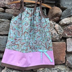 Handmade Paisley Print Pillowcase-style Halter Dress. Sundress